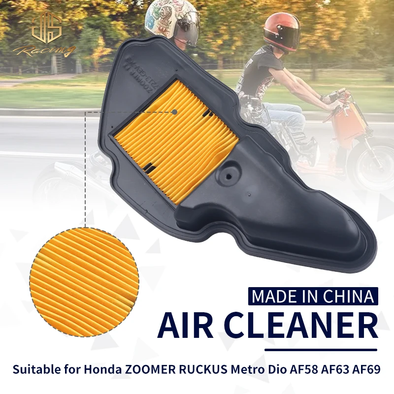 JSRAOIMG Motorcycle Air Filter Intake Cleaner For Honda ZOOMER RUCKUS Metro Dio AF58 AF63 AF69 17213-GEV-762 AF54 AF55 AF56