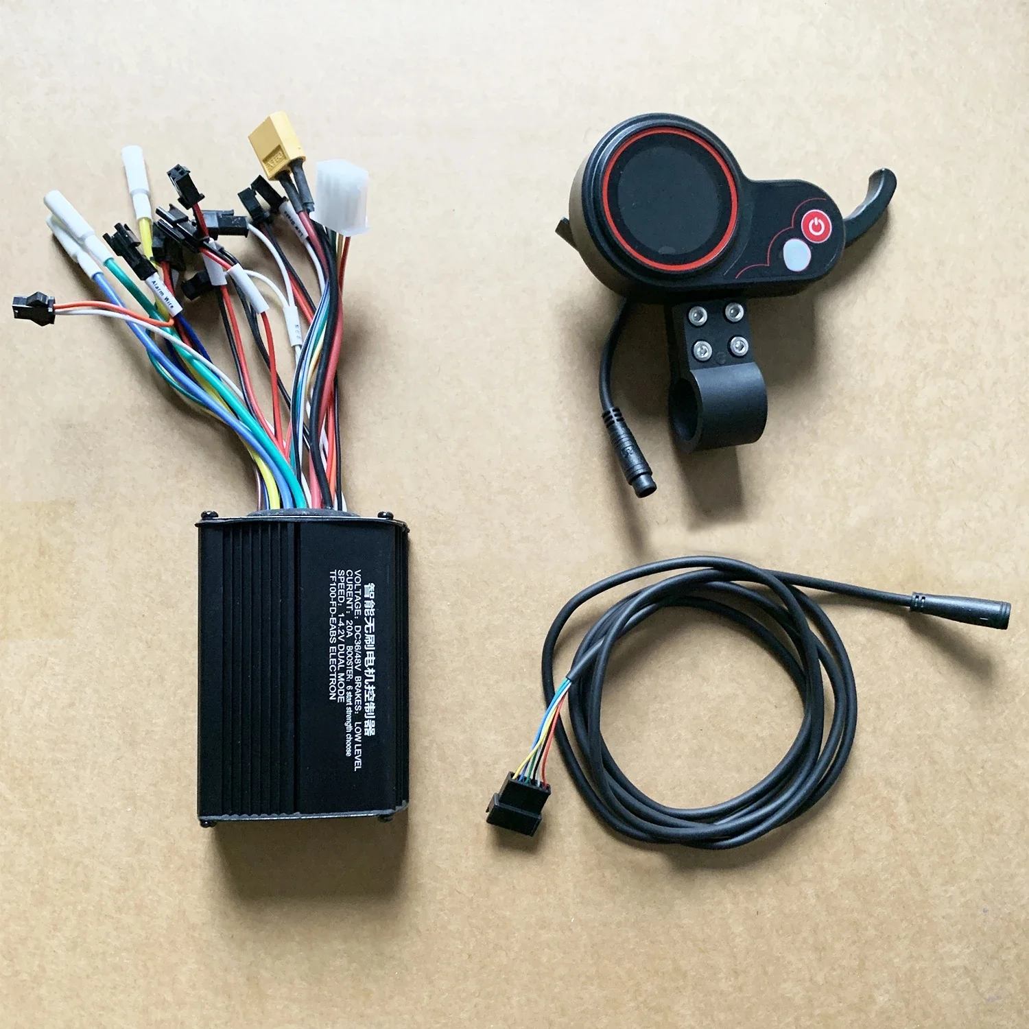 AliExpress NONE 48V 20A 350W 500W brushless motor sine wave square wave without hall controller with 6 pin TF-100 LCD set for kugoo M4 e-scooter