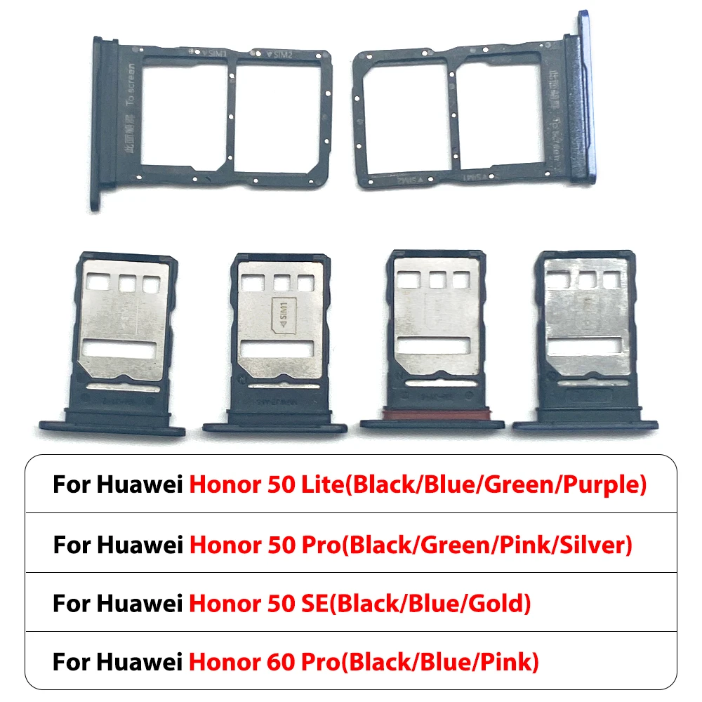 10 PCS For Huawei Honor 50 Lite 50 Pro 50 SE 60 Pro SIM Card Tray Slot Holder Adapter Accessories