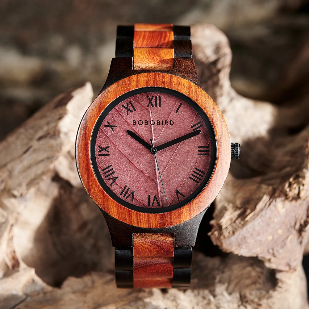 BOBO BIRD Men\'s Watches Roman Numeral Dial Wooden Watches Support OEM Customized Drop Shipping