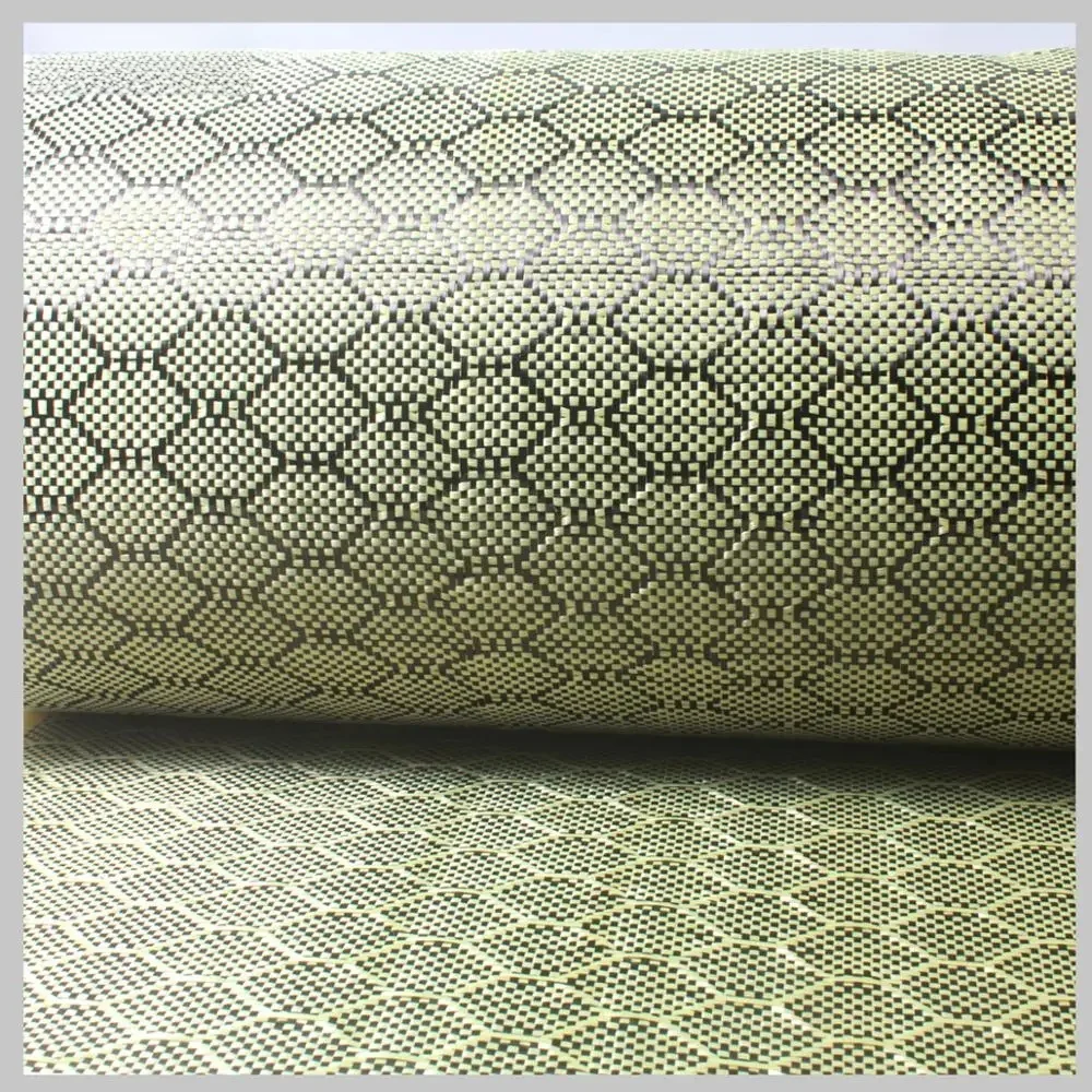 Sześciokątne włókno węglowe 3K z 1500D Aramid 200gsm o strukturze plastra miodu tkane z włókna węglowego — zdjęcie 2