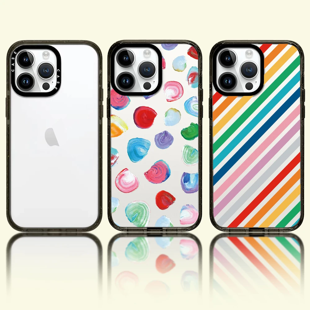 

Solid Transparent Colorful Striped Oil Painting Acrylic Phone Case With MagSafe For iPhone 17 14 13 15 16 Pro Max Air Plus Case