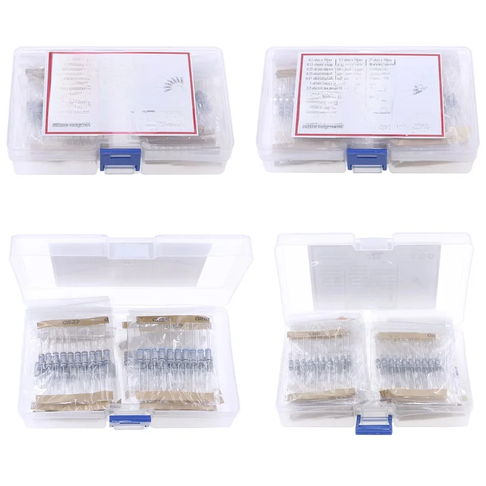 1/2W 1W Bezpiecznik Rezystor drutowy Mix kit Box 5color ring 0.1ohm 0.12R 0.15R 0.2R 0.33R 0.39R 0.47R 10ohm 22R 33R 47R 51R 82R 100R — zdjęcie produktu 7