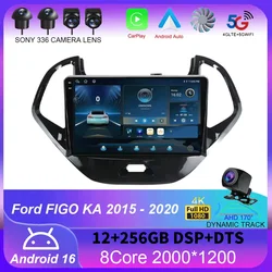 Android 16 Carplay Auto Car Radio For Ford FIGO KA 2015-2020 Multimedia Video Player Navigation GPS DSP Audio Stereo No 2din DVD
