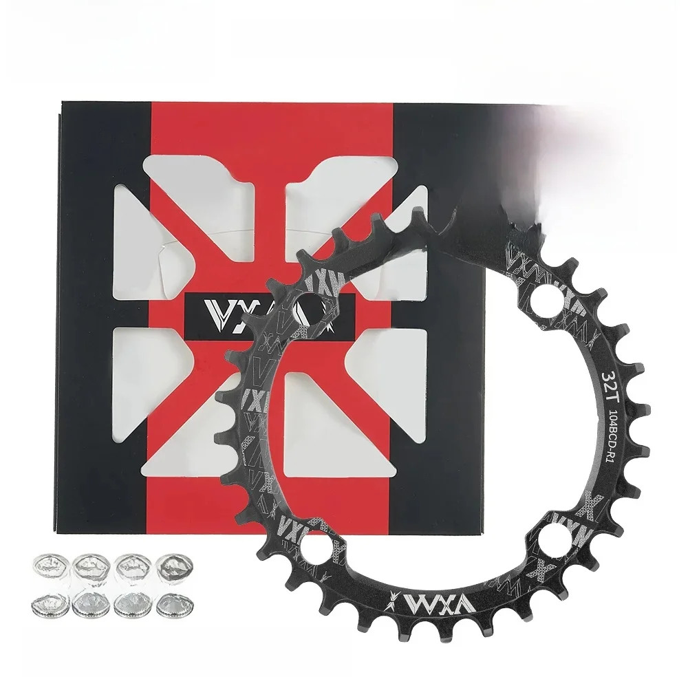 AliExpress VXM Narrow Wide Chainring 104 BCD with 4 Bolts Screws 32T 34T 36T 38T MTB Chain Ring Round 104bcd 38 36 Teeth 8v 9v 10v 11v 12v