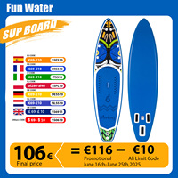FunWater 11' Sup Board Inflatable Stand Up Paddling Board Thick Surfboard Water Gliding Surfi with Inflator Pump and Carry Bag