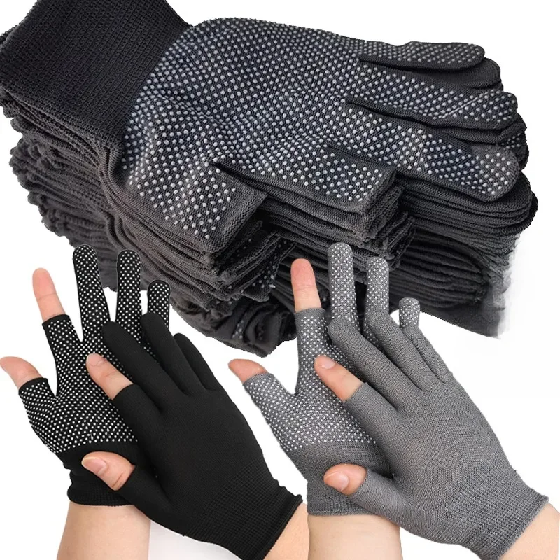 AliExpress X.Z.MOONLIGH Non-slip Nylon Gloves for Safety Work Outdoor Cycling Breathable Half Finger Gloves Mittens Men