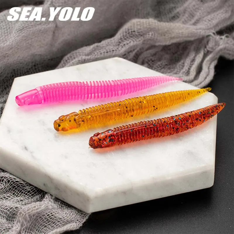 Sea.Yolo 20pcs/pack 5cm/7cm 0.54/1.43g Fishing Lure Needle Tail Soft Bait Thread Simulation Bait For Bass Fishing