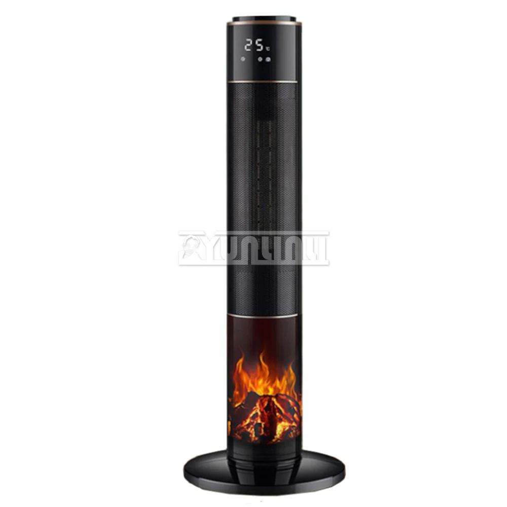 수직 온풍 송풍기, PTC 세라믹 가열 선풍기, 3D 모조 불꽃, 수직 열풍 선풍기, 2000W