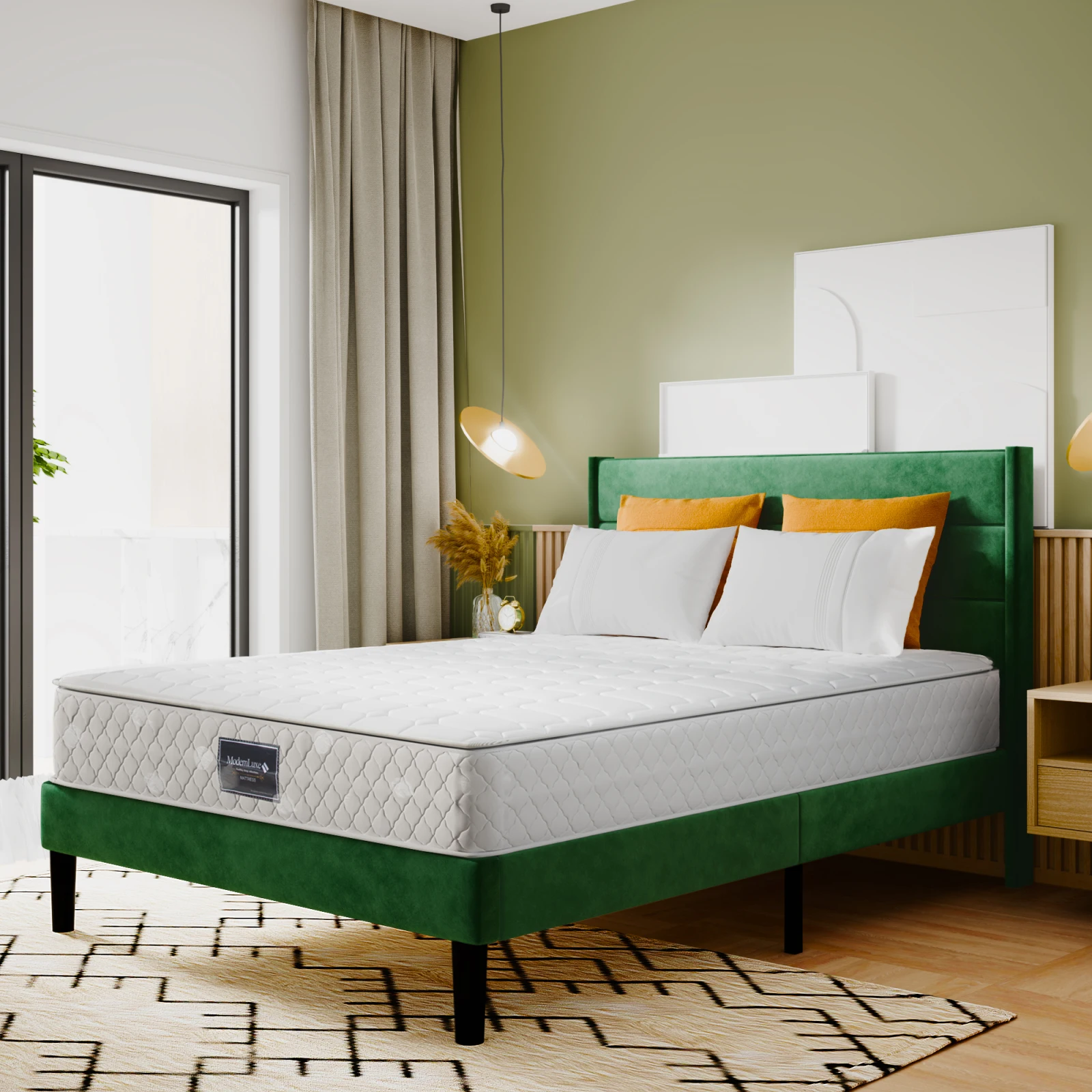 Matras 160x25 cm pinveer, hardheid H3, koude mousse matras 7 zones, ergonomisch, ademend, Wit - afbeelding 1