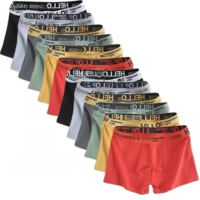 10 pçs/roupa interior masculina moda roupa interior de alta estiramento boxer shorts respirável