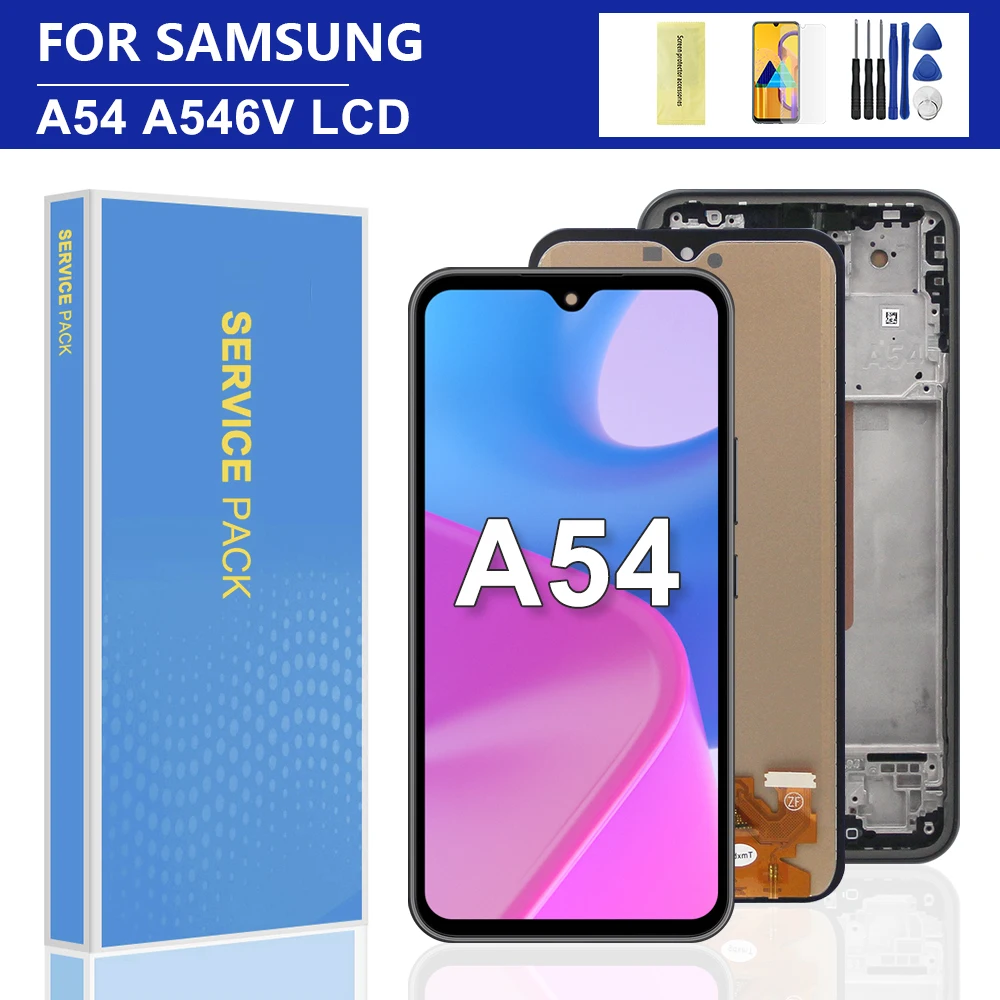 100% Tested For Samsung A54 5G A546B LCD Display Touch Screen With Frame Digitizer Assembly For Samsung A546E A546U LCD