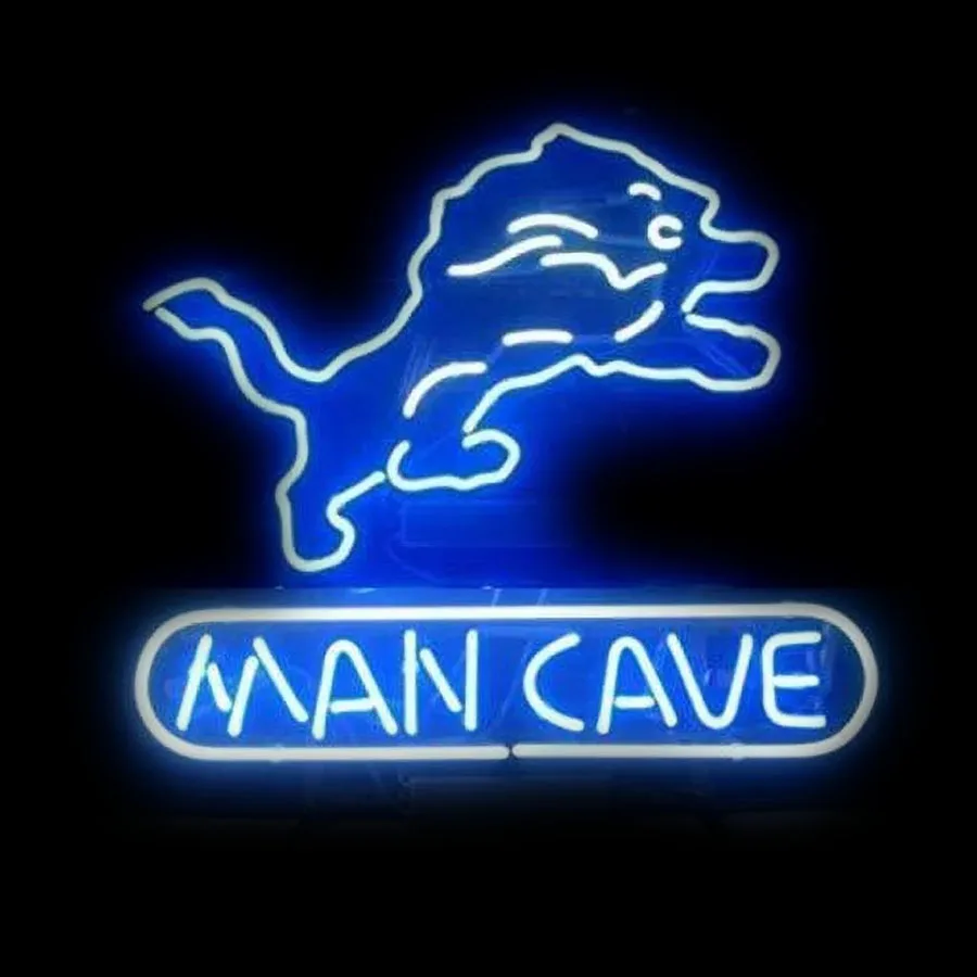 

Sports Team Lion Man Cave Neon Light Sign Lamp Wall Room Decor neon wall light Art Indoor Lighting Real Glass Tube Handcrafted