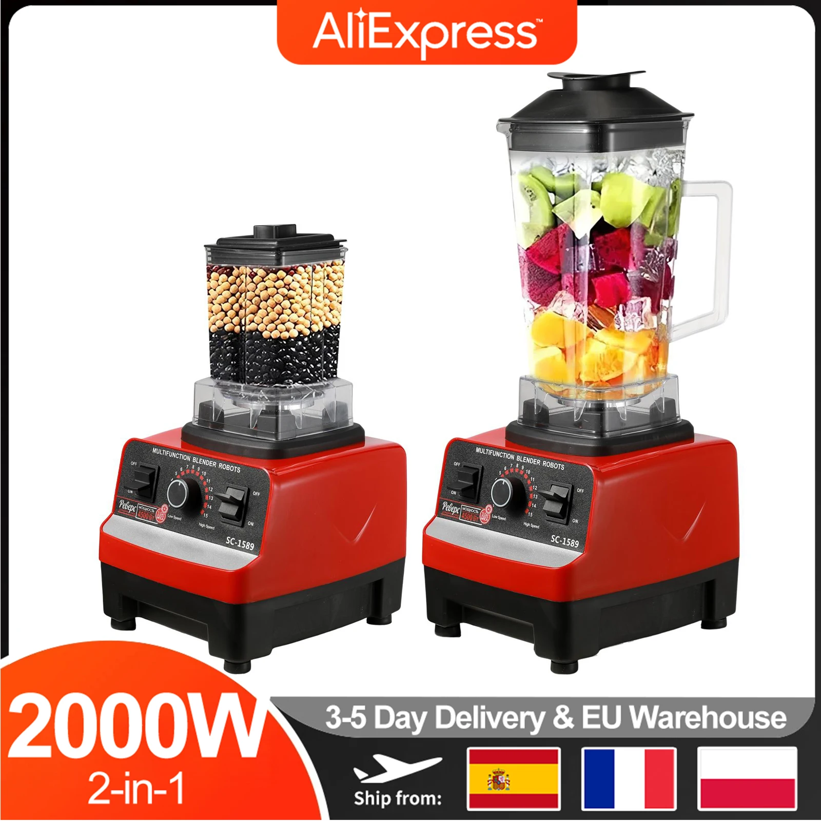 2000W 2 in 1 Durable fixated Blender for Food Processing Machines for Food Juicers Baby Food Processor