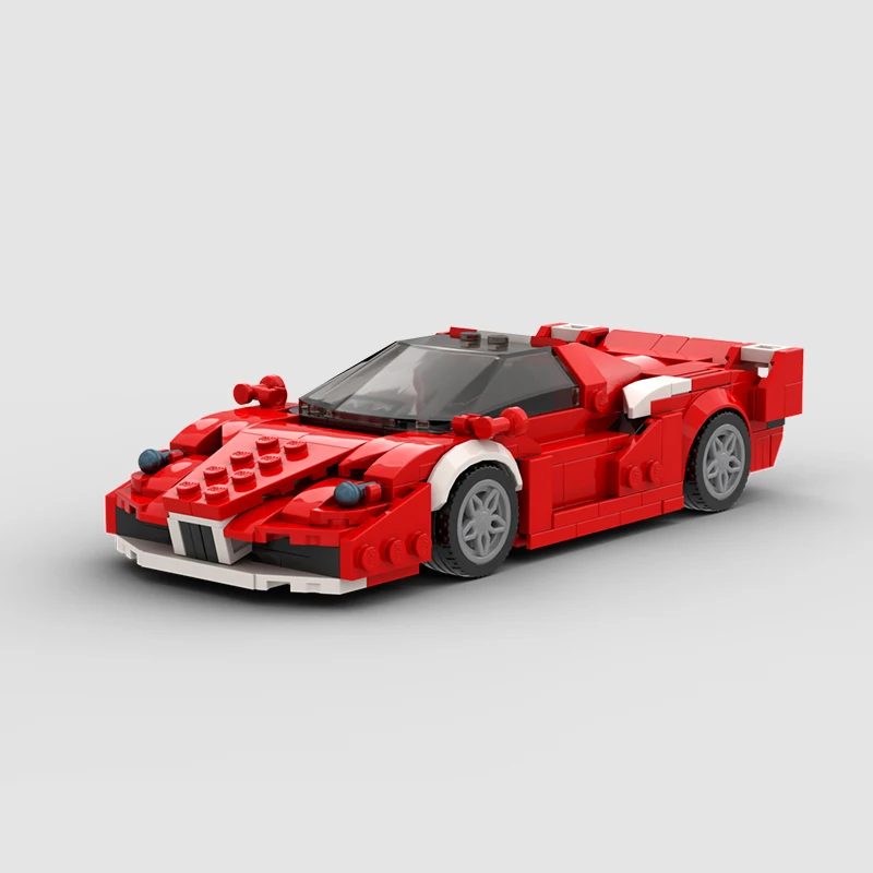 MOC-111663 Cool Assembly Building Block Speed 8 Grid Car Red Super Run Boy Puzzle Assembly Car Decoration Toy