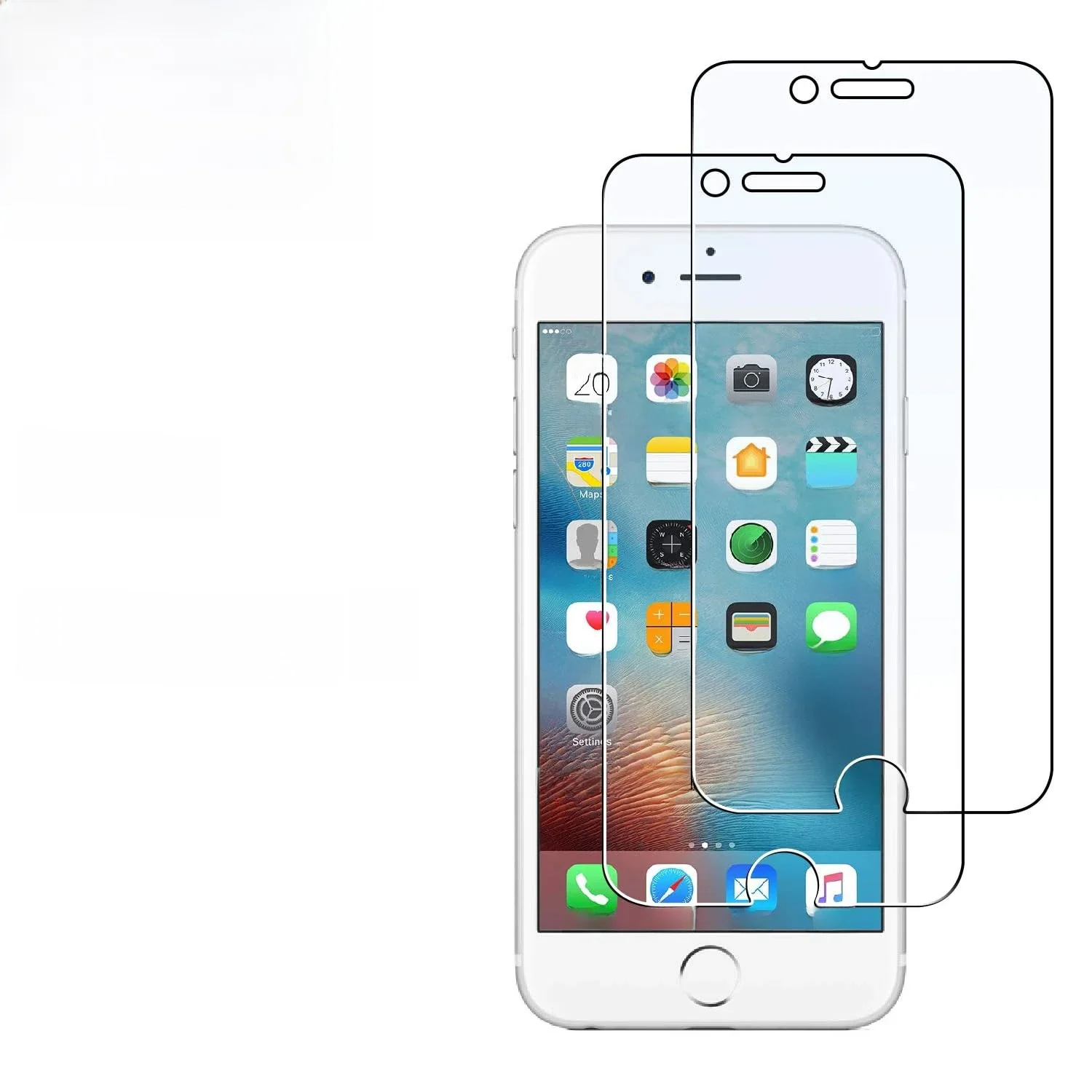 1 pièces/4 pièces verre trempé HD pour iPhone 8 Film de protection d'écran en verre