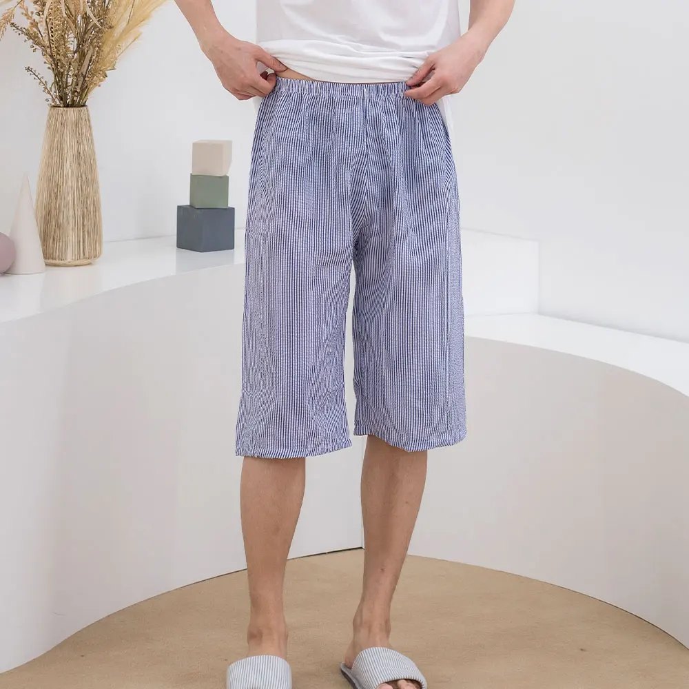 에이원 남성용 엠보 체크 7부/잠옷/파자마/잠옷바지/남성잠옷/홈웨어/정강이길이/시원한잠옷/편안한파자마