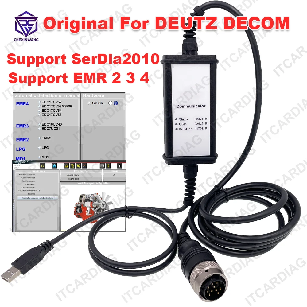 

Original Device For DEUTZ DECOM Diagnostic Kit Engine Communicator for Deutz SerDia2010 EMR4 EMR3 EMR2 Scanner Programming Tool