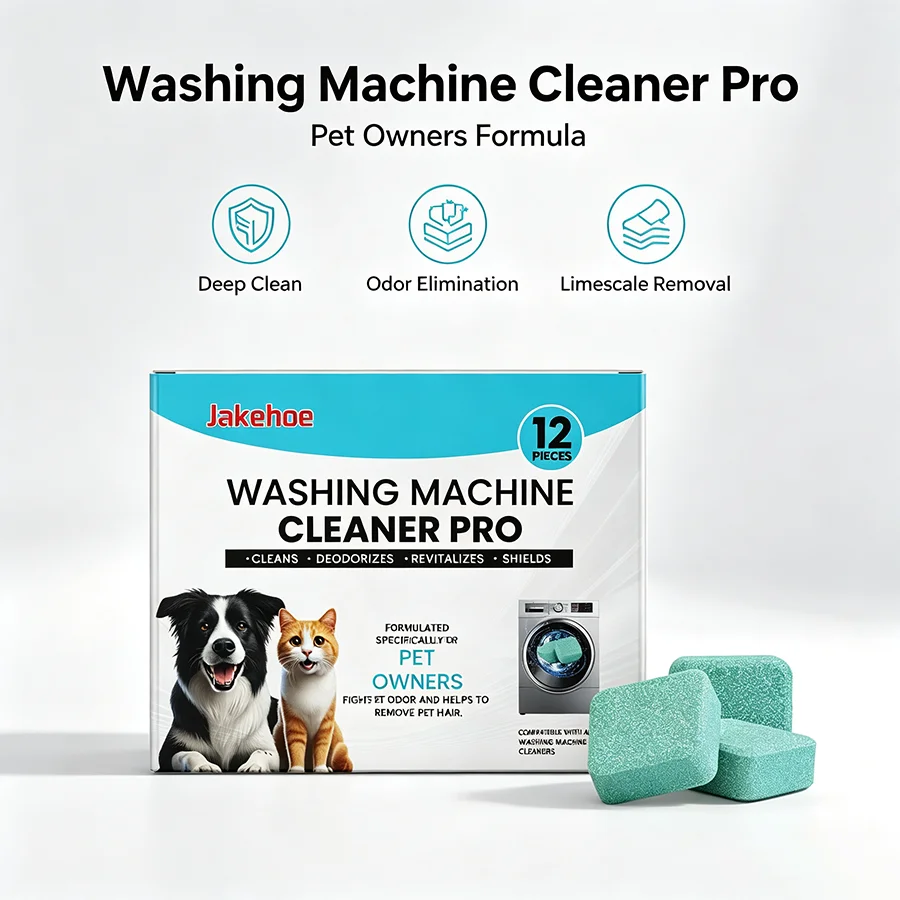 12pcs Washing Machine Cleaner Tablets Deep Cleaning Descaler for Front Top Load Washer HE Odor Remover Effervescent Washer Clean