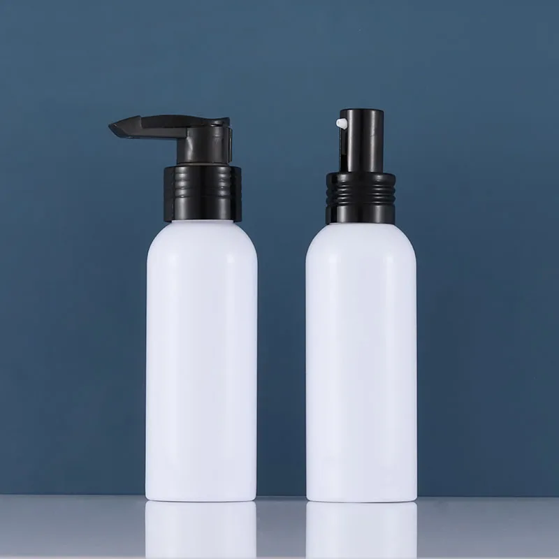 

100ml plastic clear white plastic PET BOTTLE black press pump lotion/emulsion/shampoo/removal oil/skin care cosmetic packing