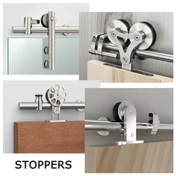 Kinmade Stainless steel Slidng Barn Door Glass Door Stopper for 25mm round track  1pair