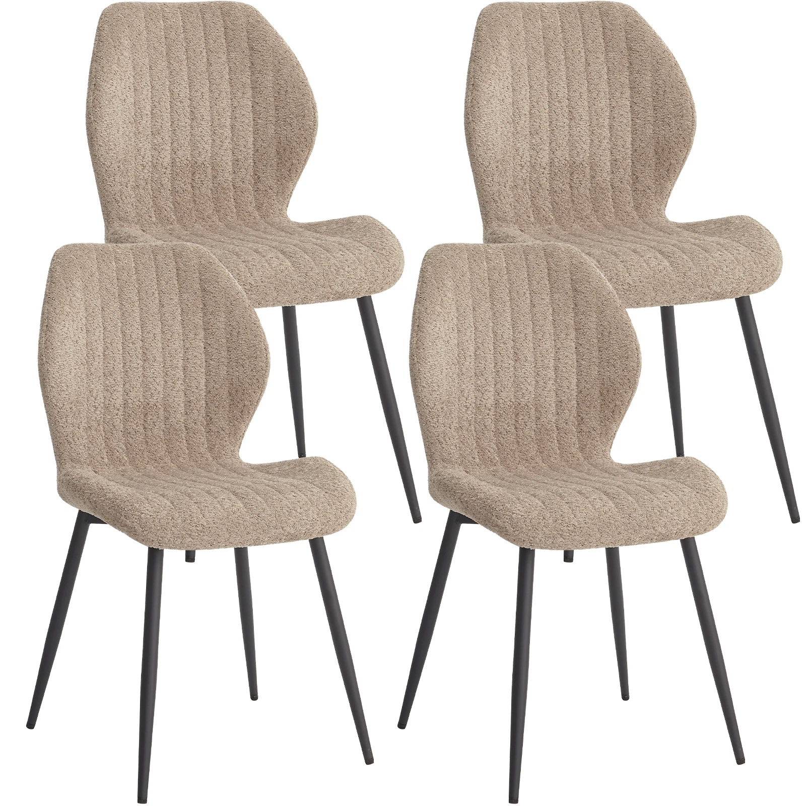 EGOONM Juego de 2/4/6 Sillas de Comedor Acolchadas Tapizadas en Tela de Lino, Sillas de Cocina con Patas de Metal para Restaurante, Cafetería, Hogar, Habitación