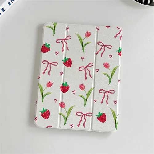 Imagen 2 del producto Funda bonita con lazo y flores para Apple iPad Air 2024 11 pulgadas Air5/4 10,9 iPad 5/6/7/8/9 Gen 9,7 Air 3 10,2/10,5 ''mini 6/5/4 fundas blandas