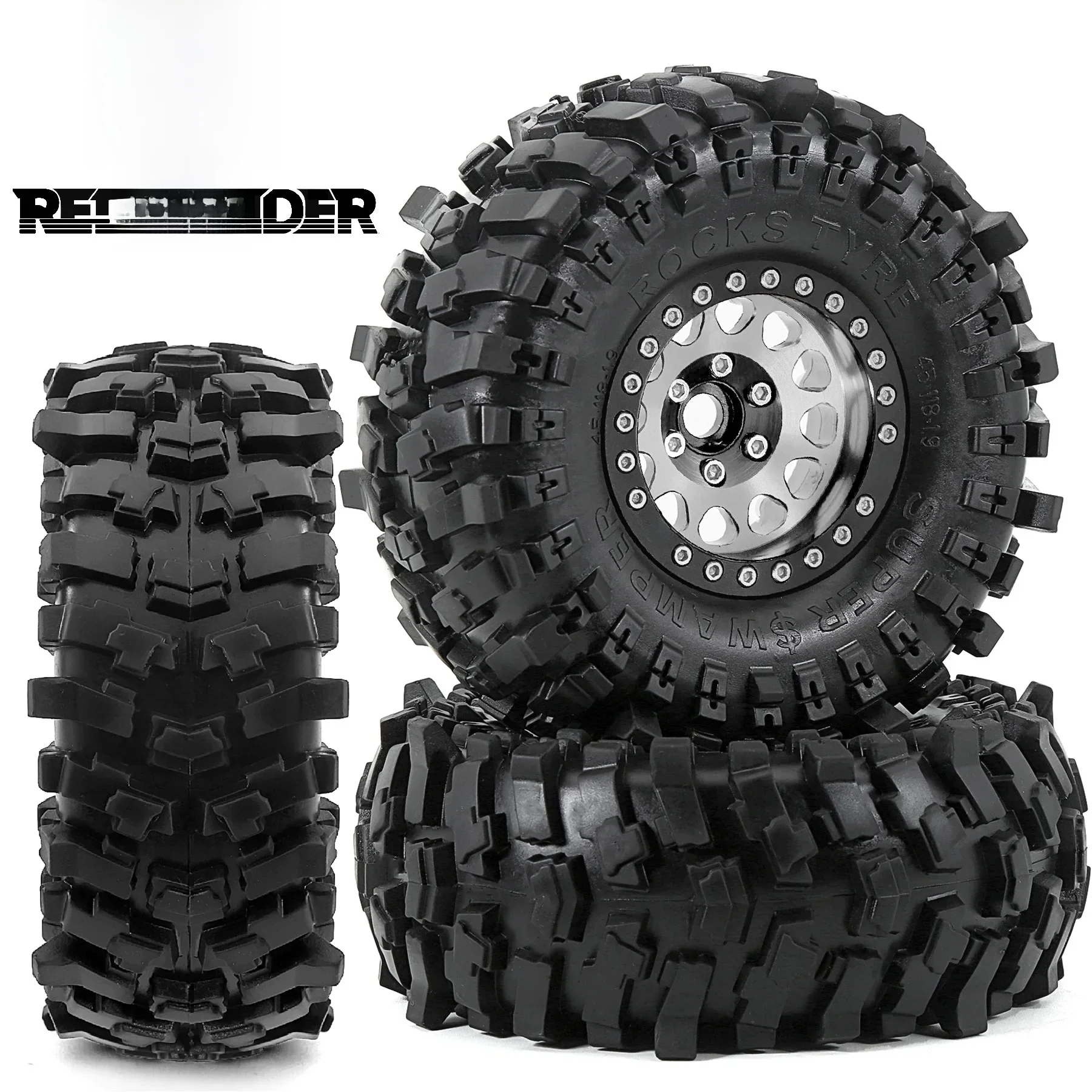 4PCS 120mm Metall 1,9 "Beadlock Felge Gummi Reifen Set für 1/10 RC Crawler Auto Traxxas TRX4 RC4WD D90 Axial SCX10 II III MST