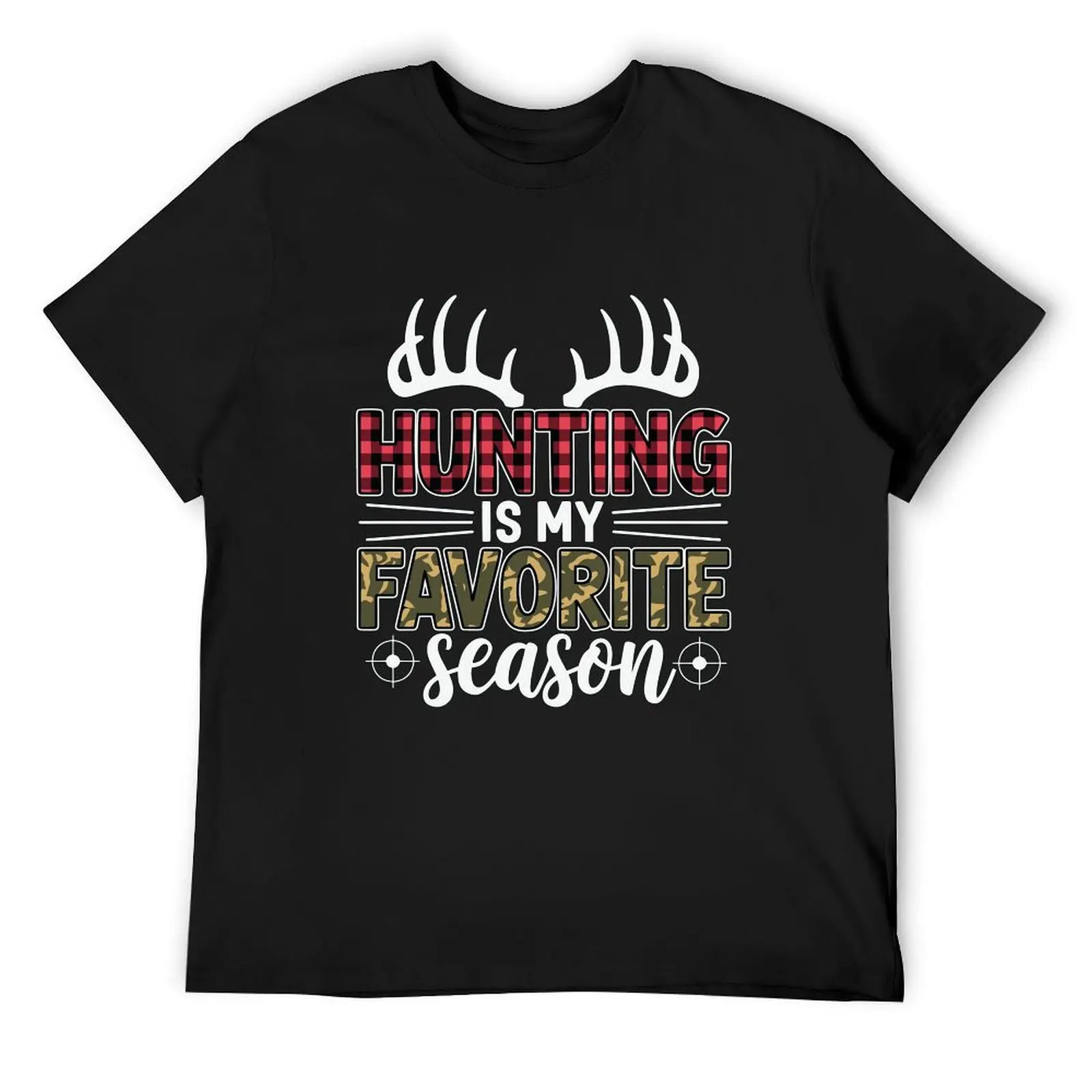 Whitetail Deer Hunter Country Boy Buck Camo Cap Black Cotton Tee Hunting Season Outdoor Shooting Loose Shirt