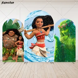 Aloha Luau Moana Birthday Arch Backdrop Cover Maui Newborn Baby Shower Arched Wall Girls Birthday Party Banner Doubleside