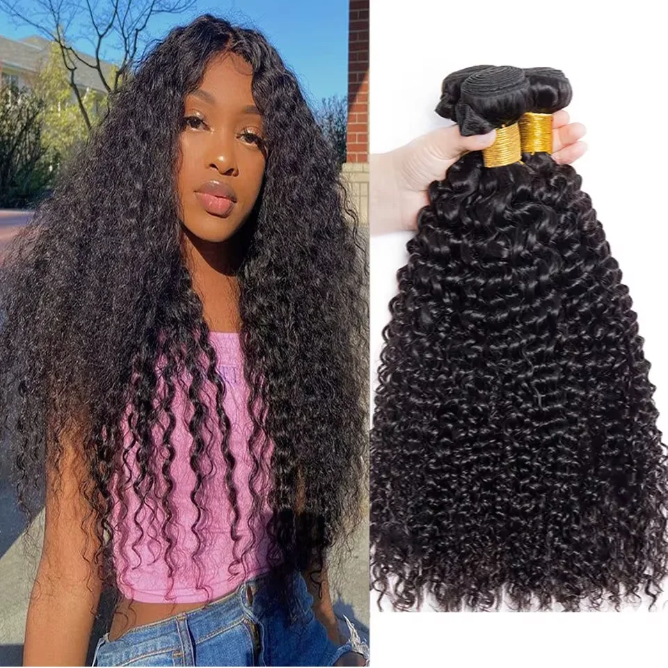 Ciocche di Capelli Ricci Ondulati Brasiliani 1/3 Pezzi, Capelli Umani Veri 10A, 12-32 Pollici, Estensioni di Capelli Umani Remy per Donne