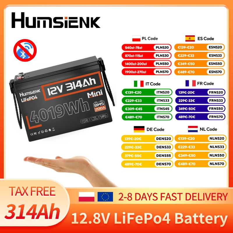 Akumulator LiFePO4 Humsienk 12V 314Ah