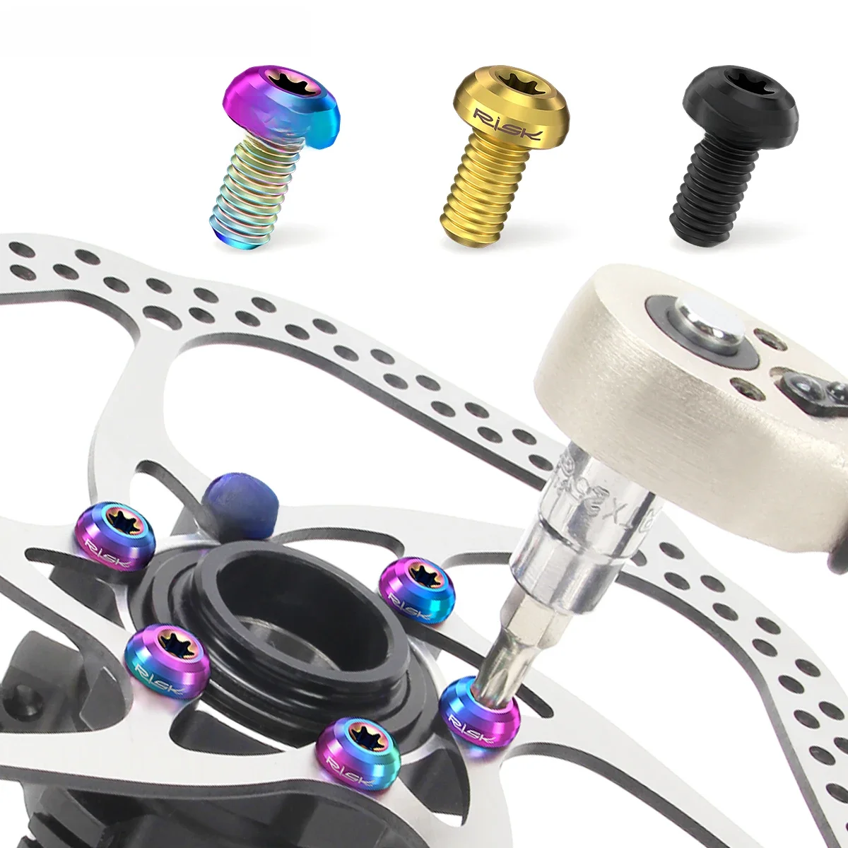 AliExpress RISK 12PCS M5x10mm Bike Disc Brake Rotor Fixing Bolts TC4 Titanium Bicycle MTB Mountain Bike Brake