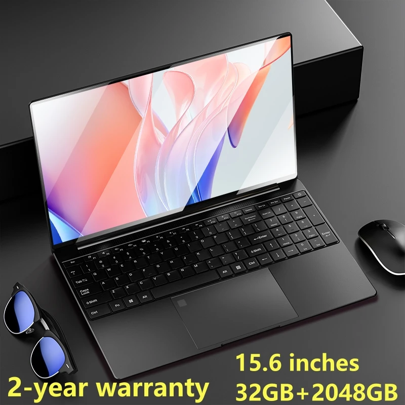 Notebook 15.6 Inch Laptop Windows 11 10 Pro 1920*1080 Cheap Portable Intel Laptop DDR4 32G RAM 256GB/512GB/1TB/2TB SSD HDMI Port