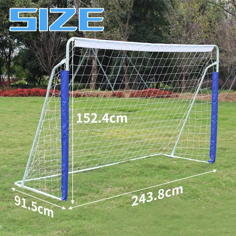 But de football portable 8x5FT (243,8x152,4 cm) avec base métallique pliable, montage rapide, pour entraînement intérieur et extérieur, sac inclus