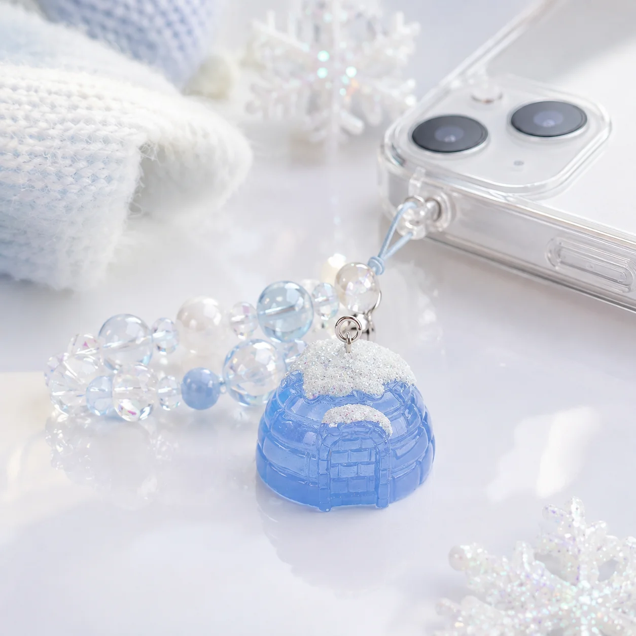 Custom Resin Ice House Cabochons Winter Theme Flat Back Charms for Handmade Jewelry Phone Case Craft Decoration