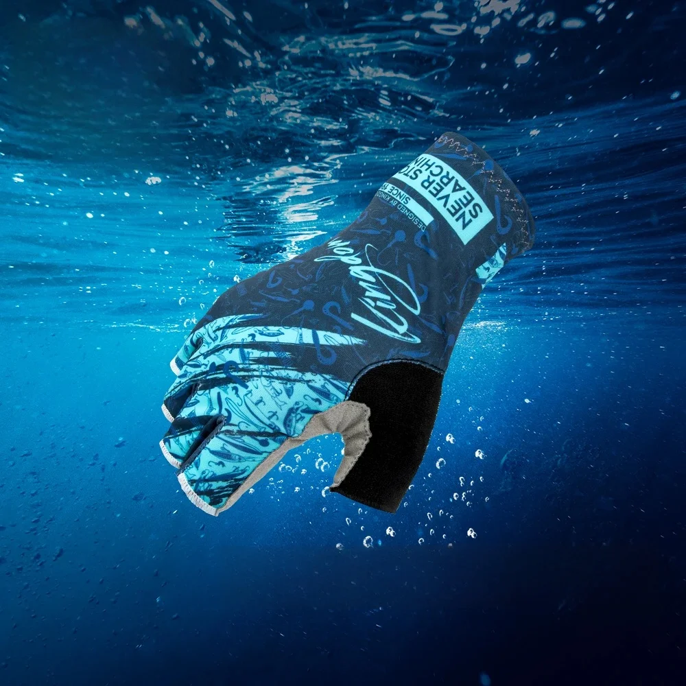 AliExpress UK KINGDOM Kingdom Ice Silk Glover Outdoor Sports Breathable Cycling Bike Bicycle Camping Hiking Anti-slip Fingerless Fishing Glove