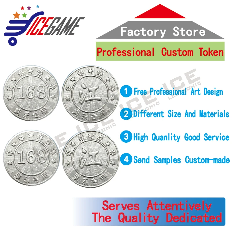 100 PCS/LOT Custom  Custom steel Token Game Board Metal Tokens Coin  For  Coin Bulldozer Coin