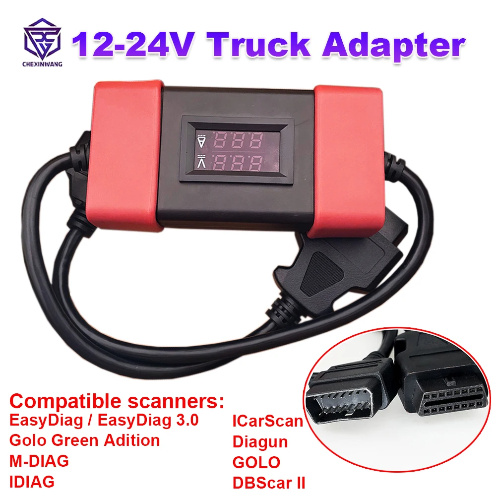 

12V to 24V Truck Adapter For X431 Easydiag 3.0 2.0 Golo 3 for Launch X431 for Thinkdiag OBD2 Scannner For Heavy Duty Truck