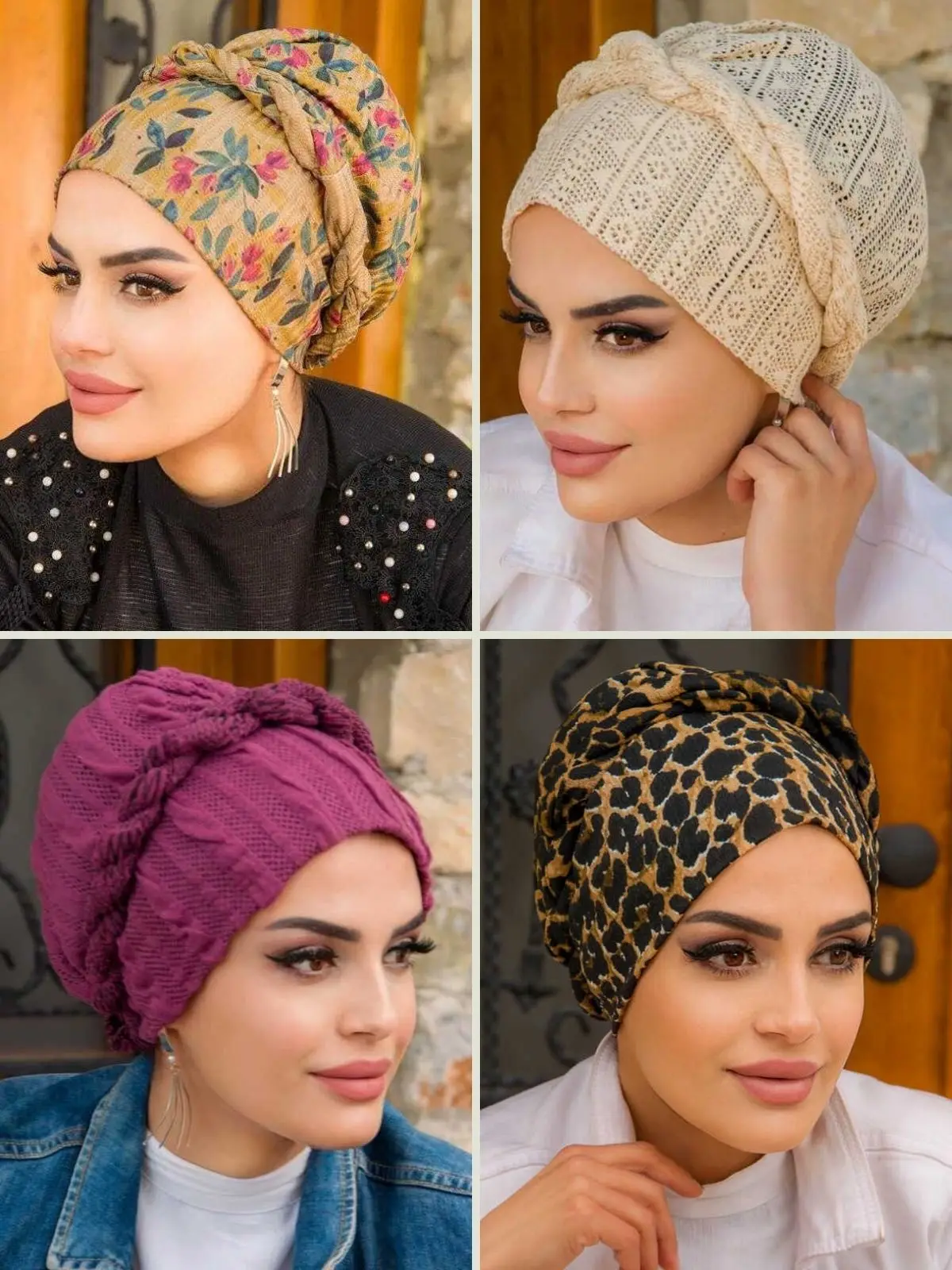 Corded Twisted  Ready Bonnet, Buy 2 Get 1 Free, Bonnet Muslim Fashion Shawl Casual Bonnet Summer Clothing Muslim Woman