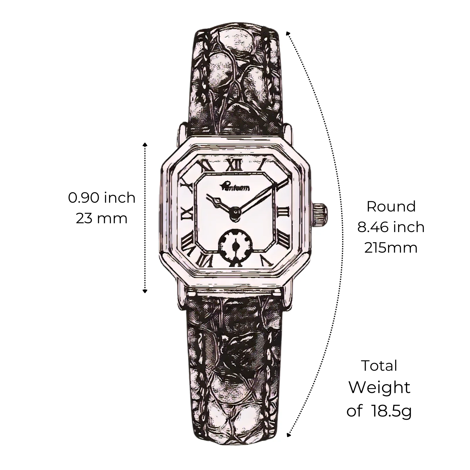 Vanteam Retro Watches Classic Casual Quartz Dial Leather Strap Band Rectangle Clock Fashionable Wrist Watches for Women Gift