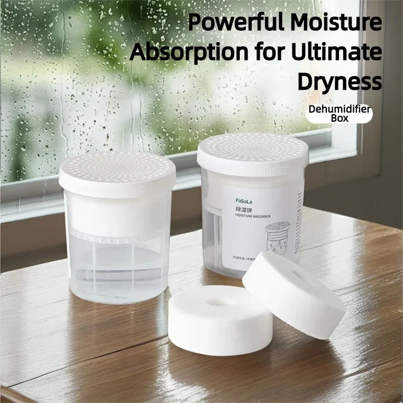 

Refillable Dehumidifier Box – 1000mL Moisture Absorber, Leak-Proof, Anti-Mold, for Closet, Bathroom & Storage Room