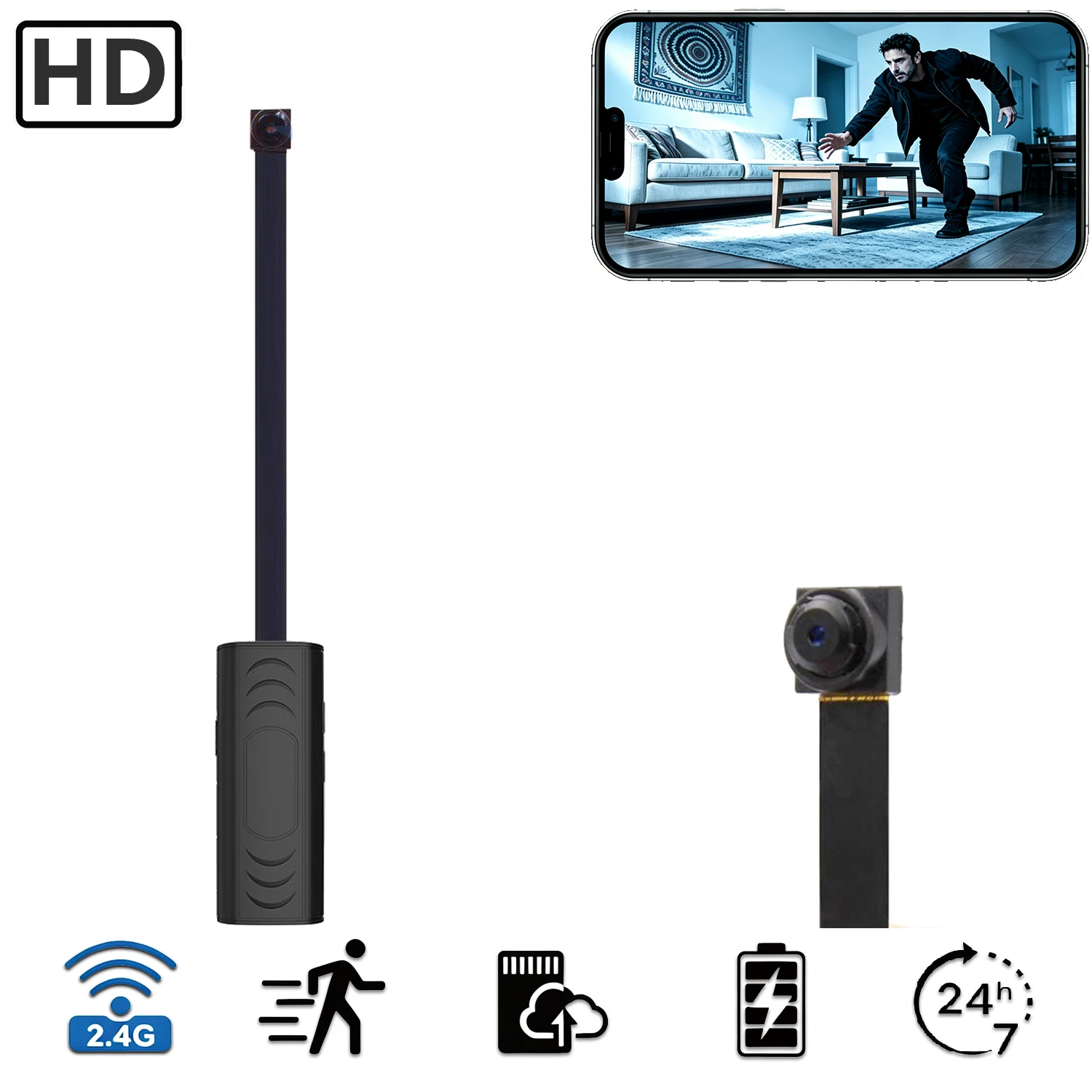 Mini HD Wireless WiFi Nanny Camera