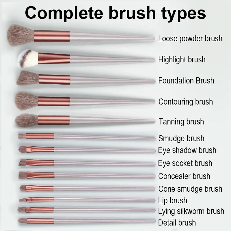 Professional Makeup Brushes Set para Mulheres Detalhe Escova, Blush Brush, Fundação, Corretivo, Contorno, Escova de Sombra, Beauty Tool, 10-13Pcs