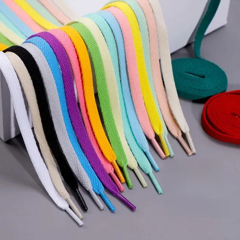 Épaissir les lacets chaussure athlétique chaîne pas d'élasticité lacets plats de Sport blanc loisirs femmes Sneaker lacet lacets accessoires