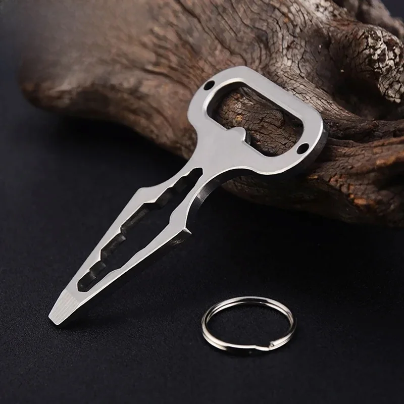 Clé multifonctionnelle en acier inoxydable, tournevis, ouvre-bouteille, outils d'auto-défense pour Camping en plein air, accessoires de pique-nique