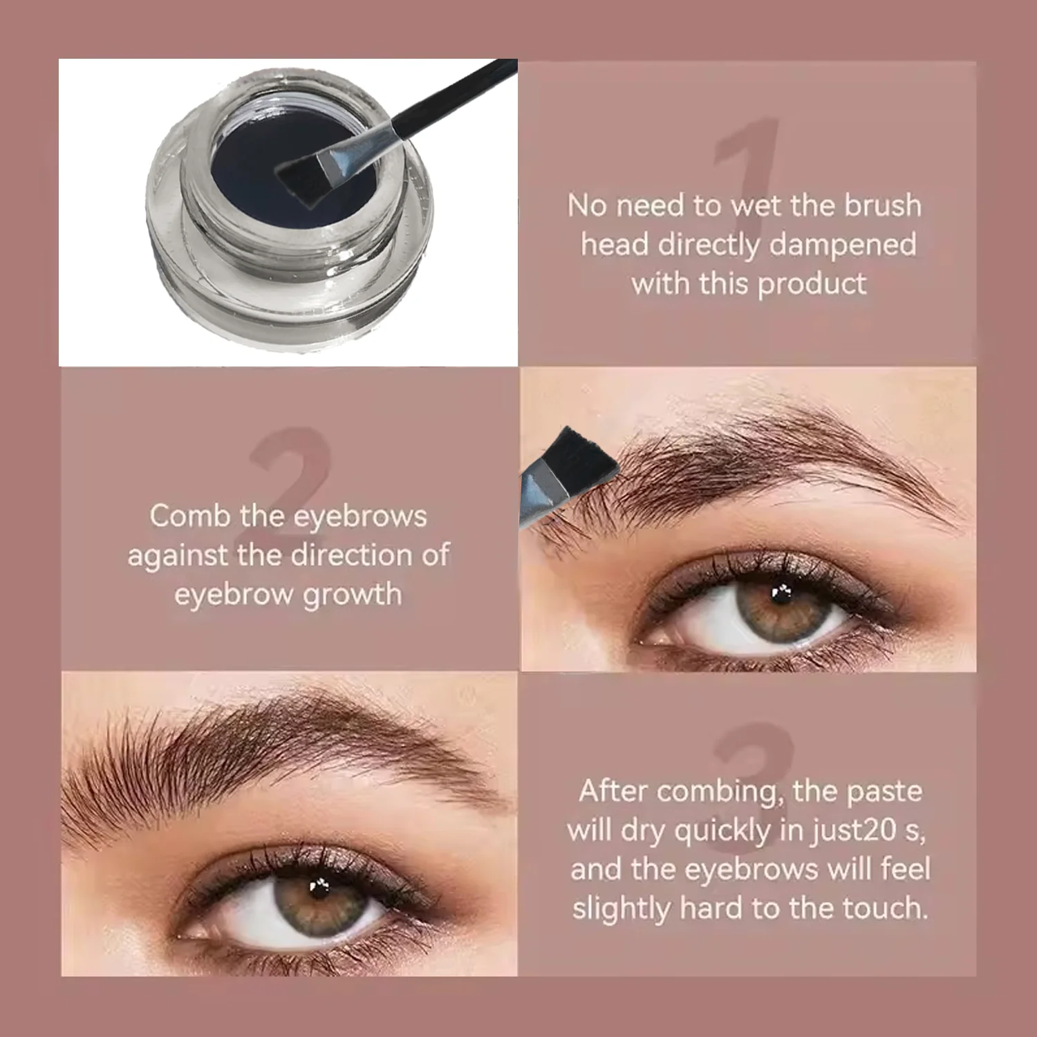 JUJU DREAM 1 stks Waterdichte 3D Wenkbrauw Styling Crème Sneldrogend Make-Up Wenkbrauw Plastic Zeep Natuurlijke Wilde Wenkbrauw Crème + Borstel