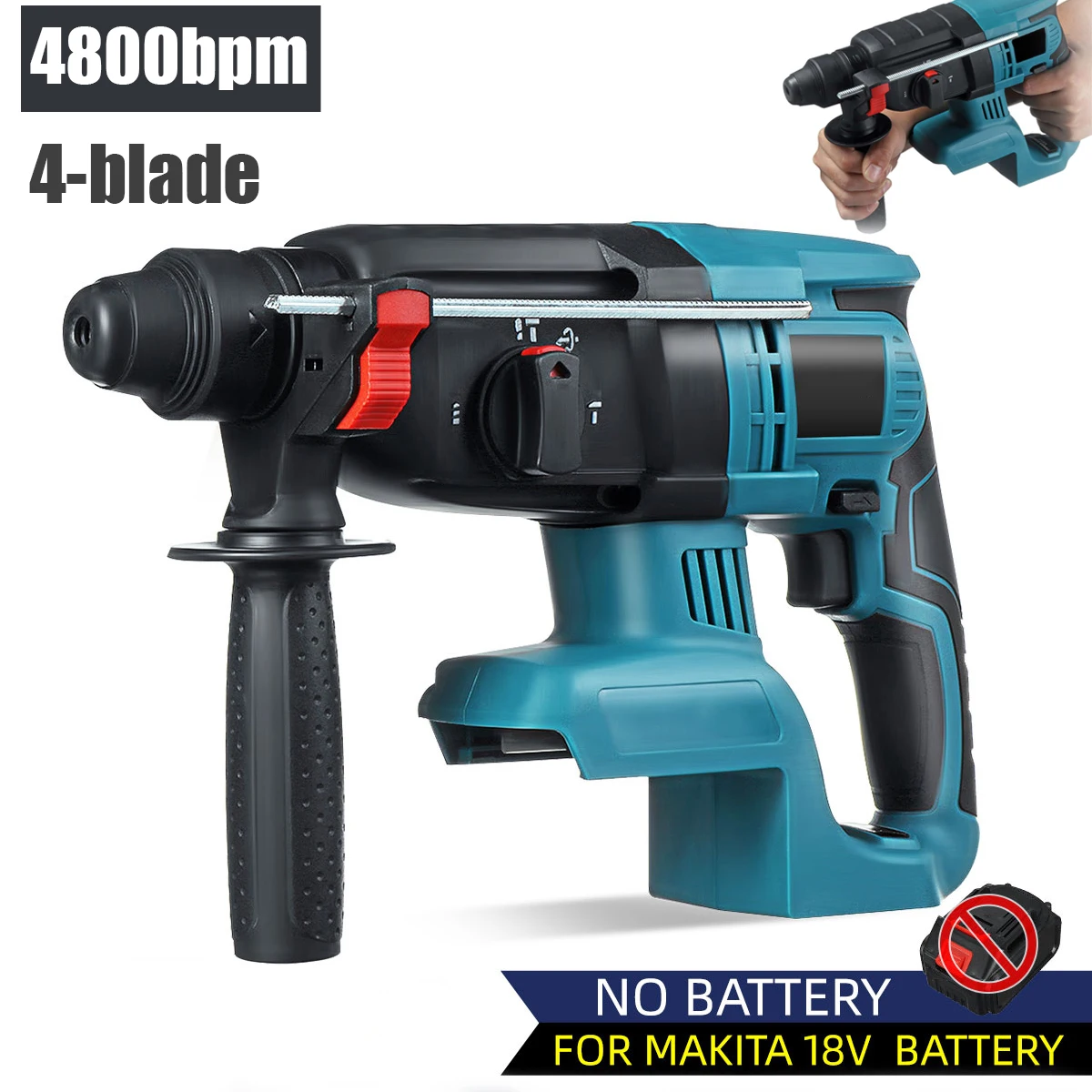 27mm Brushless Electric Rotary Hammer Impact Drilll Screwdriver SDS Plus Chuck Cordless Power Tools For Makita 18V Battery