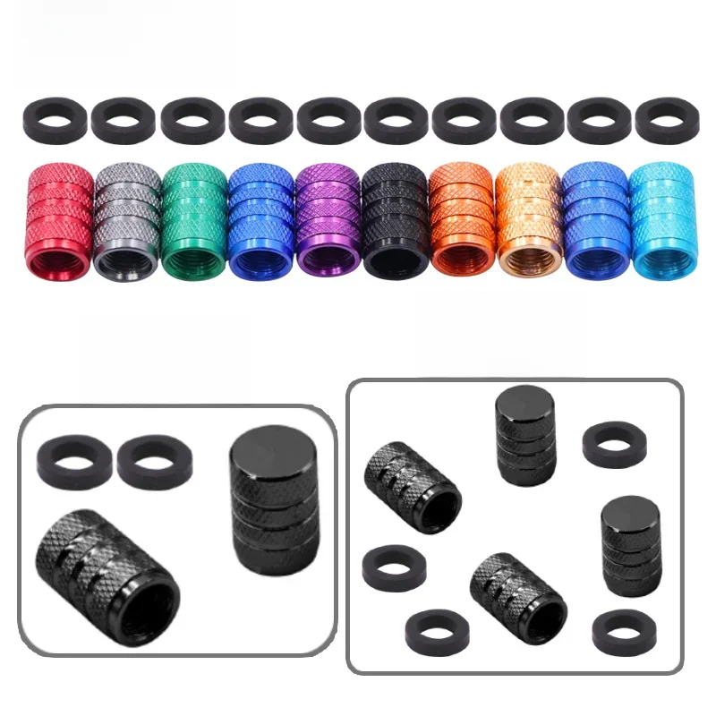 Bouchon de tiges de Valve de pneu automatique, capuchon de Valve de pneu de Style moleté, tige de roue de pneu en aluminium, bouchon de Valve d'air pour voiture camion moto SUV vélo
