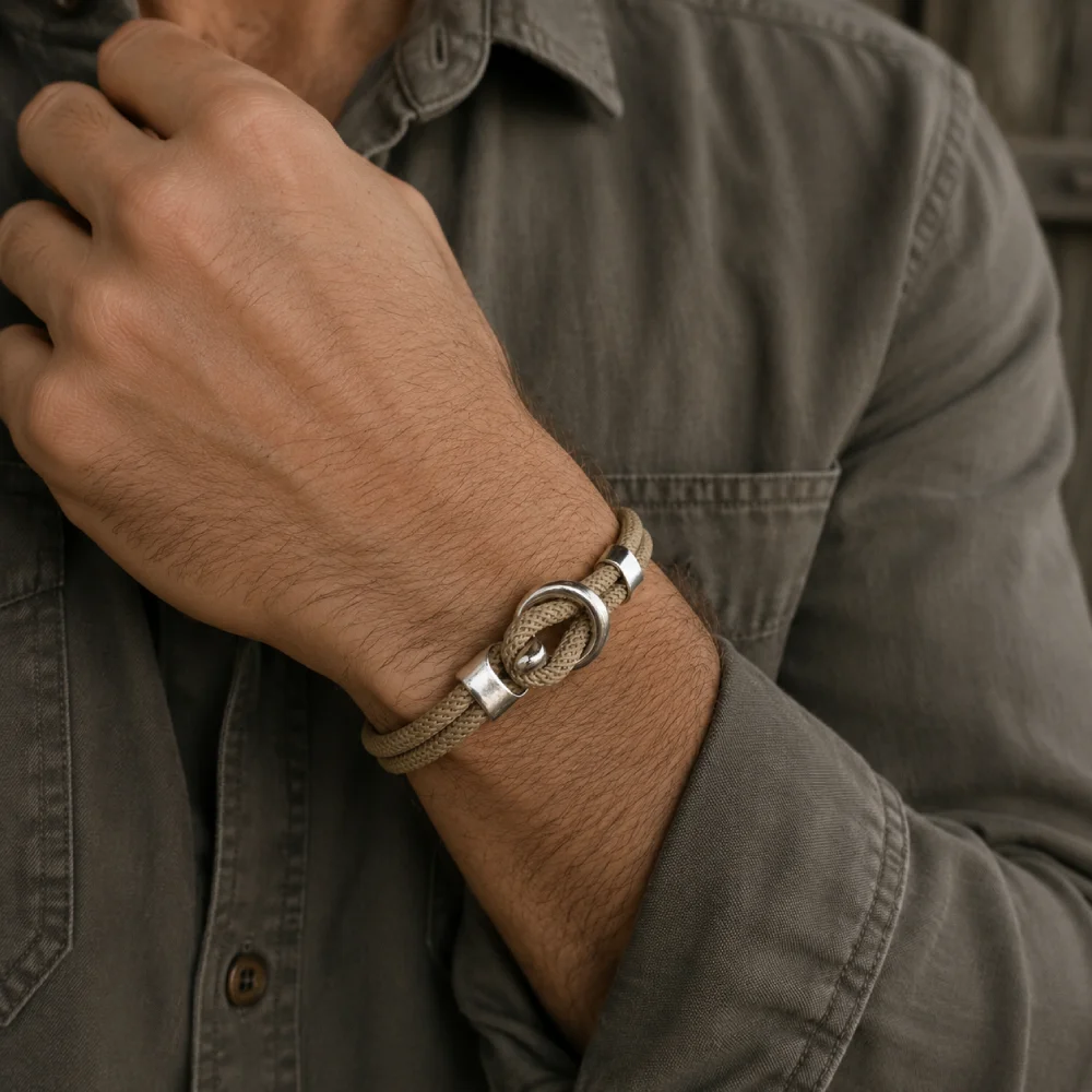 Stylish Men Cord Bracelet Premium Selected 4mm Rope Chain Multiple Colors Sizes Available Street Casual Versatile Accessory
